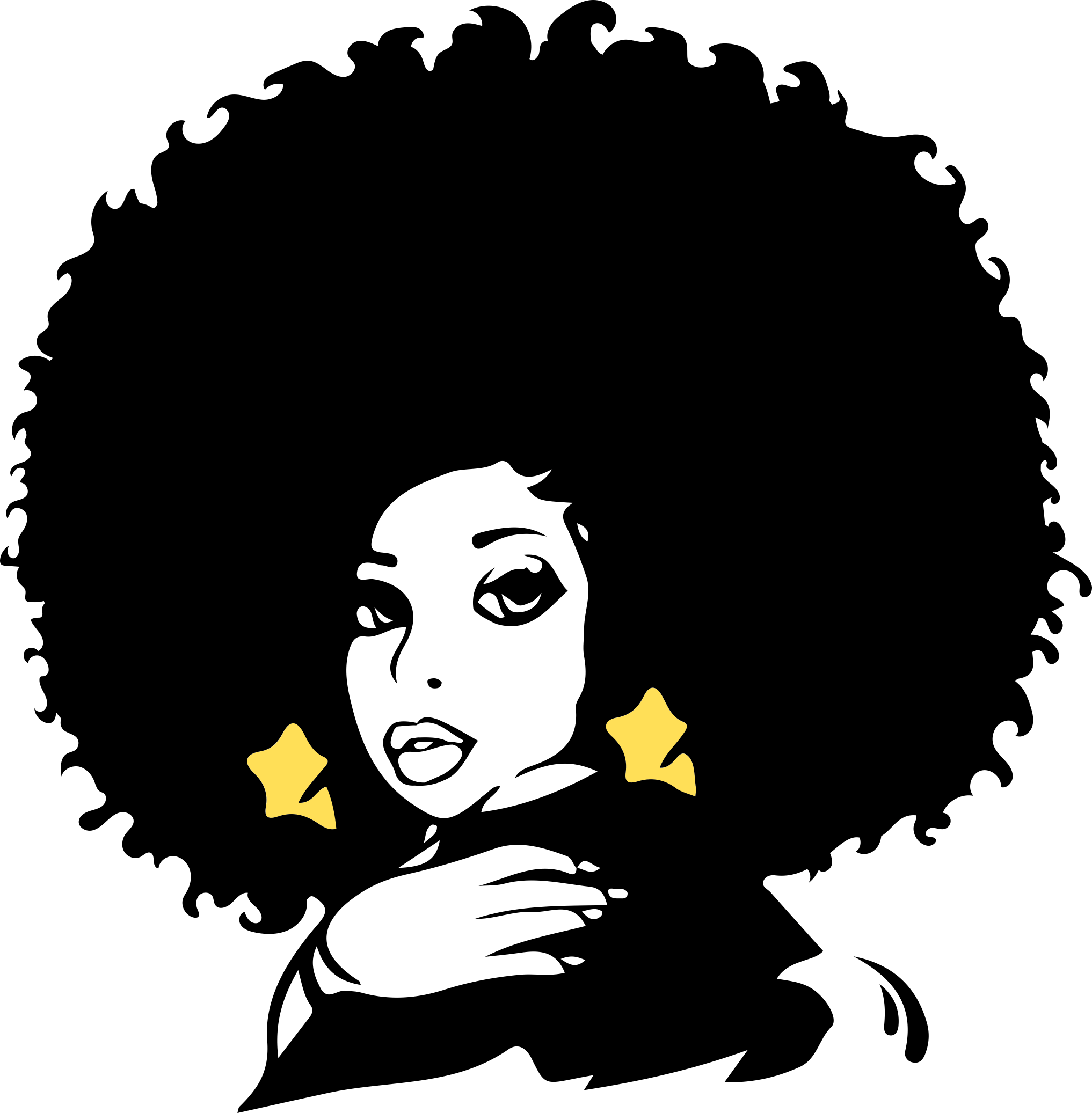 Afro Women 7 Technical Stencil Svg Design File Free Vectors